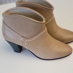 Maje Tan Ankle Booties
